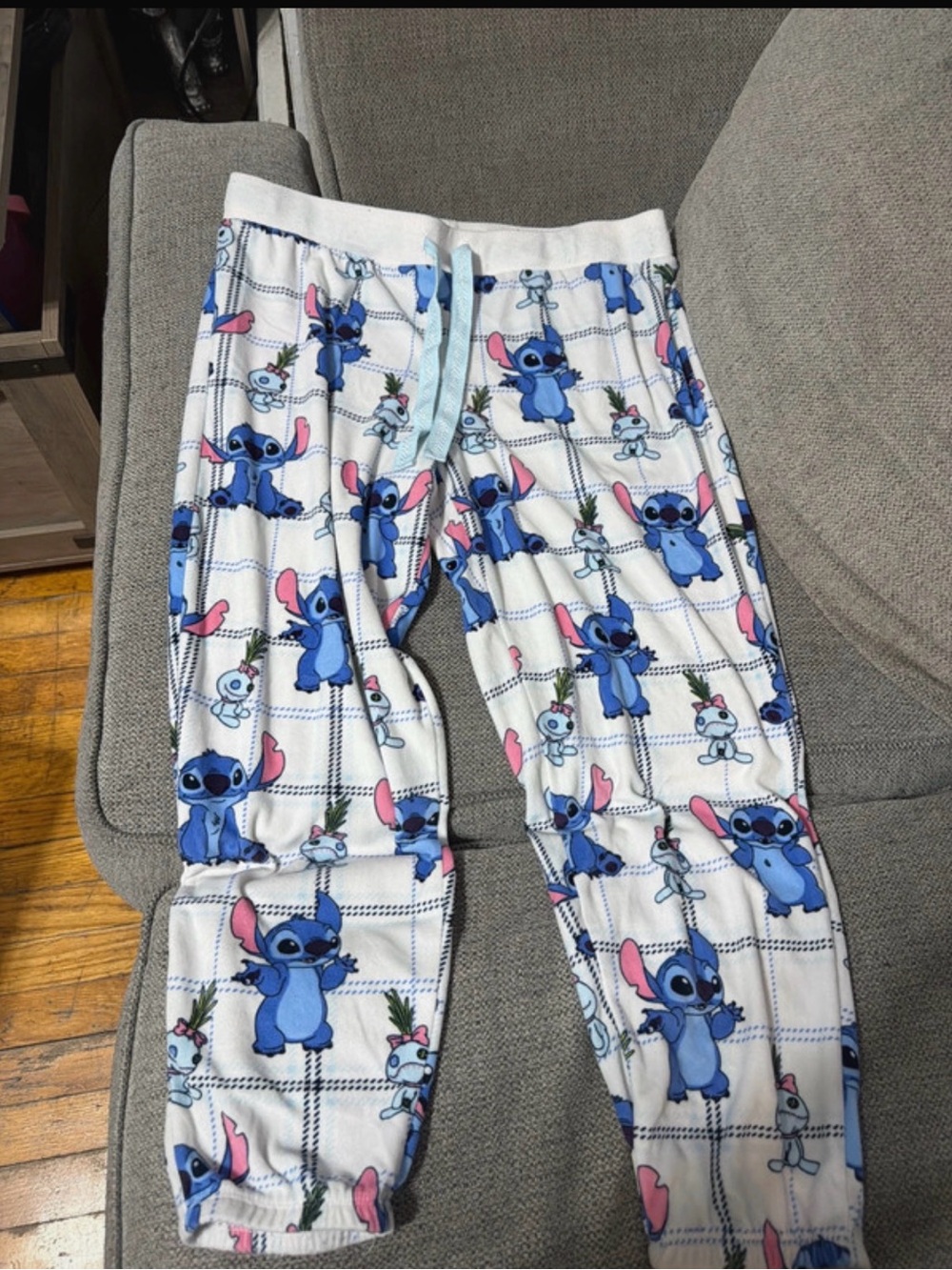 Disney Blue & White Stitch Kids Pajama Bottoms